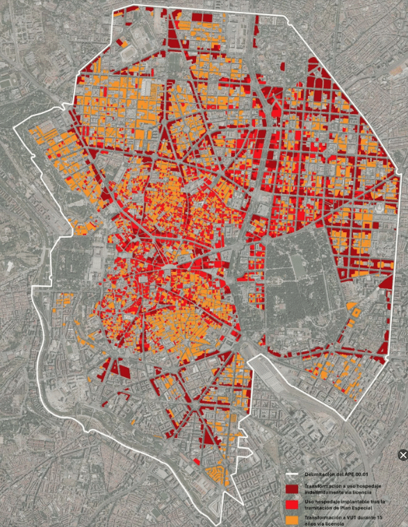 ¿Puedo alquilar mi piso como turístico en Madrid? mapa plan reside